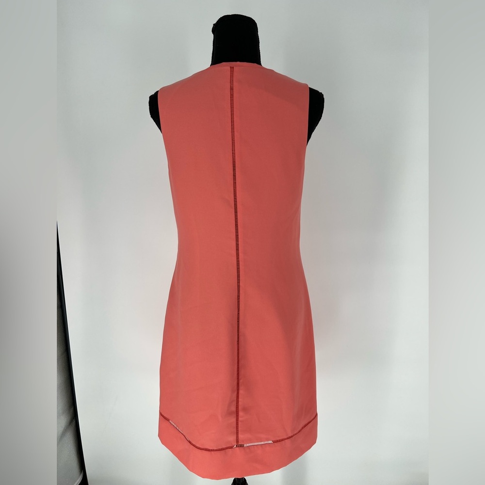 BANANA REPUBLIC CORAL SHEATH DRESS NWOT V NECK, SIDE ZIPPER, FULLY LINED - Picture 7 of 9